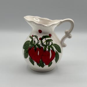 Hand Painted Strawberry Japan Pitcher