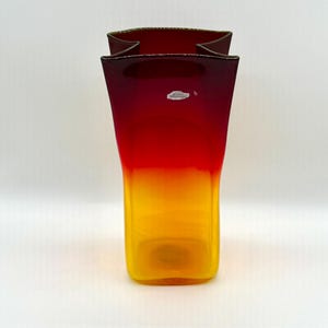 Blenko Tequila Sunrise Bag Vase firmato,