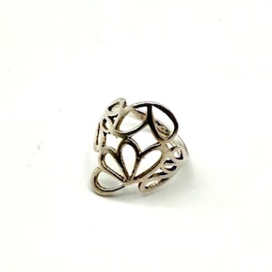 Sterling Silver Filigree Ring, Size 6.5”