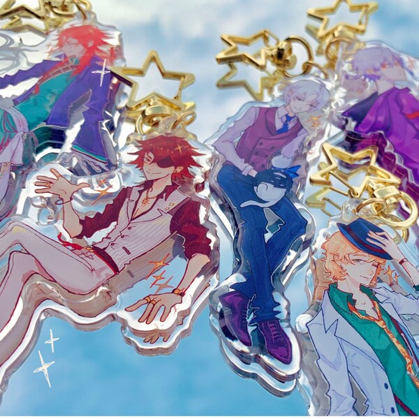 Otome Acrylic Keychain Piofiore Yang, Gilbert, Orlok, Nicola, Dante