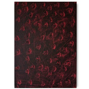 Red Roses Abstract Oil Painting on Black Canvas | Textured Floral Art | Large Rose Painting 60x80 cm