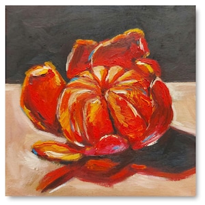 Oil painting mandarin, Oil painting orange, painting fruits, Oil painting still life, Citrus Elegance oil painting, orange color painting