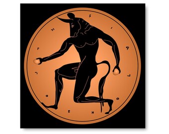 Ilustración de Minotaura ze starożytnej mitologii greckiej (pobranie cyfrowe)