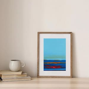 Sunset Glow – Dipinto a olio originale, arte del cielo caldo, decorazione murale del tramonto infuocato, paesaggio dipinto a mano, opera d'arte dell'ora d'oro, olio su carta