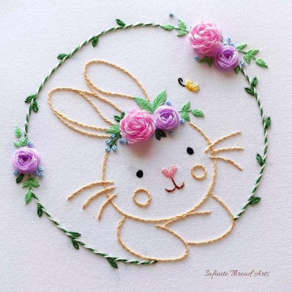 Rabbit Hand Embroidery Pattern - Etsy