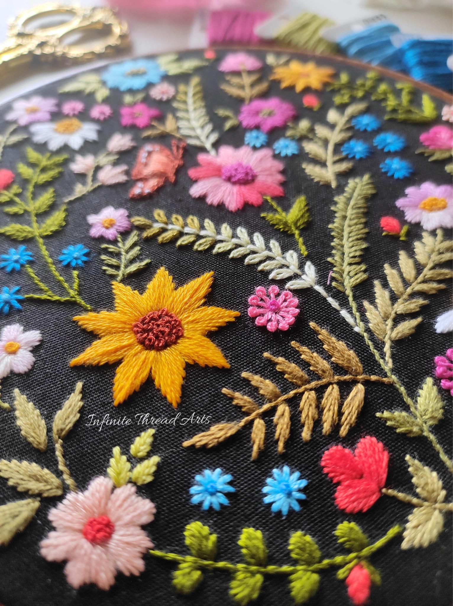 Wildflower Hand Embroidery Pattern: Modern Floral Hoop Art (PDF Pattern ...