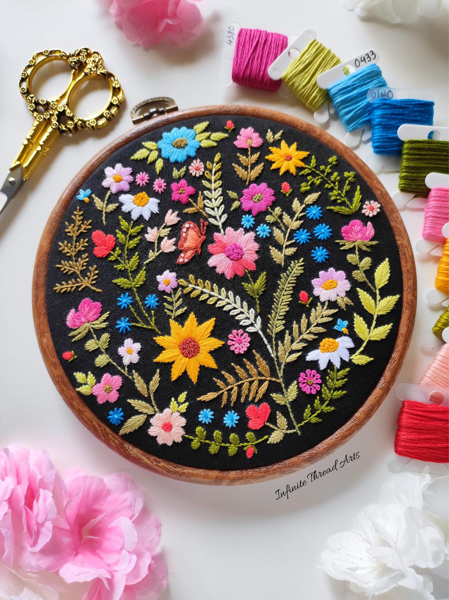 Wildflower Hand Embroidery Pattern: Modern Floral Hoop Art (PDF Pattern ...