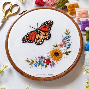 Monarch Butterfly Embroidery PDF Pattern, Butterfly Garden Hand ...