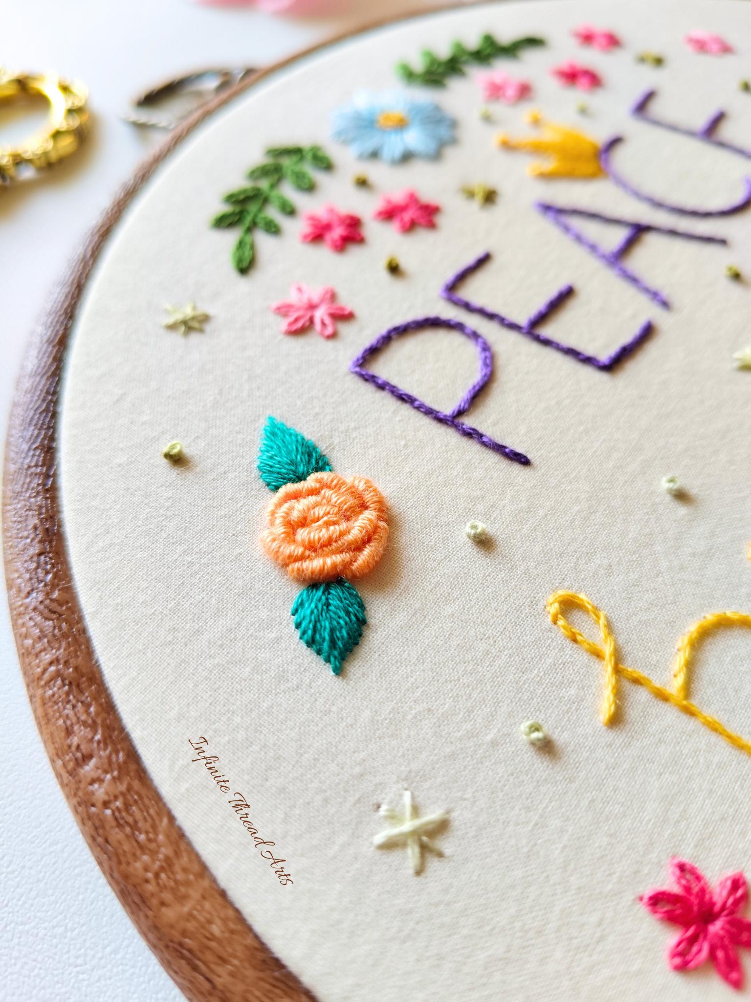 Peace Begins With A Smile Embroidery Pattern: Beginner DIY (PDF