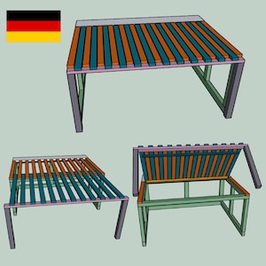 2-in-1 bench seat for camper, extendable, foldable, van, motorhome, instructions, construction plan, sofa, sleeping area bed
