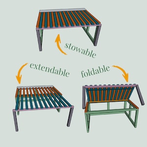 2-in-1 bank voor campervan, uitschuifbaar, opvouwbaar, opbergbaar, camperbed, uittrekbaar bed, minicamper, custom camperbank, slaapbank voor vrachtwagen, schuifbed
