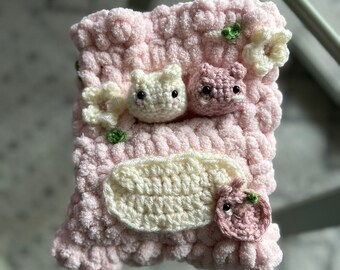 Sac de bonbons bébé lapin fleurs de cerisier au crochet | Peluche Amigurumi