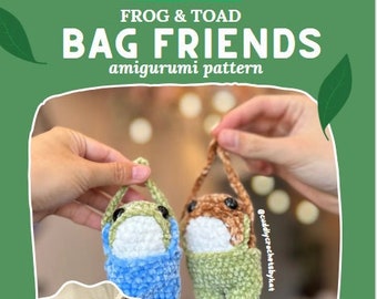 Häkelmuster „Frosch & Kröte Bag Friends“ im PDF-Format