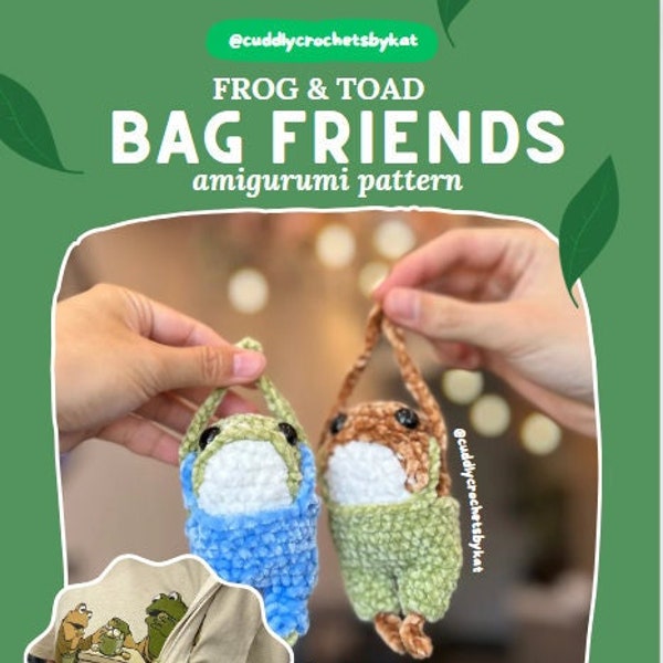 Häkelmuster „Frosch & Kröte Bag Friends“ im PDF-Format