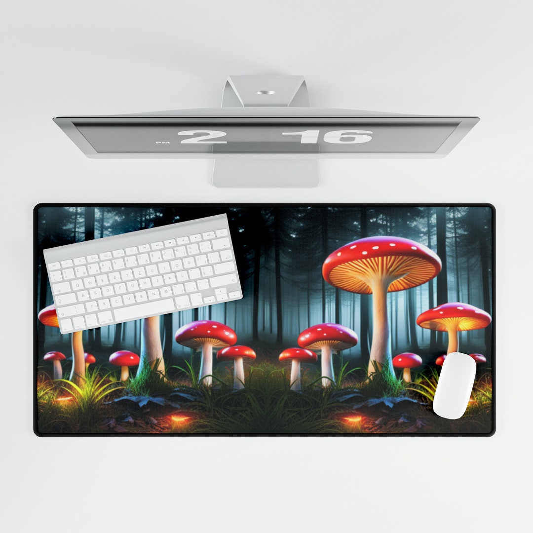 Mushroom AI Desk Mats,ai Mushroom Desk Mat Unique Designed Mushroom ...
