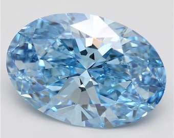 Blue Oval CVD Lab Grown Loose Diamond (0.18-0.36 ct)