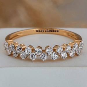 Half Eternity Wedding Ring Lab Grown Diamond Bridal Ring stacking and will nest together beautifully with your engagement”