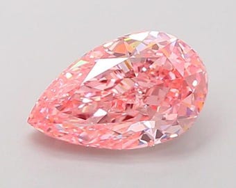 Pink Pear Cut Lab Grown Diamond, Solitaire Ring Stone (3mm-8mm)