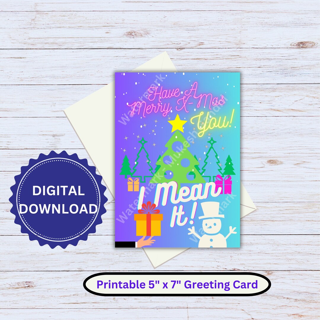 Joyeux Noël Carte de vœux Cartes numériques imprimables - Etsy France