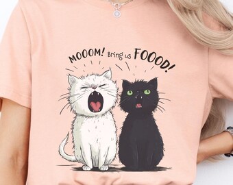 Funny Cats Shirt, Gift For Cat Owner, Cat Mom Birthday Gift, Cute Cat Lady Shirt, Cat Parent Funny Shirt, Cartoon Cats Tee, Cat Illustration