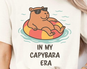 In My Capybara Era Shirt, Funny Gift for Animal Lover, Retro Vacation Tee, Original Capybara Shirt, Vintage 90s T-shirt, Relaxation Shirt