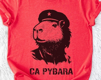 Funny Capybara Shirt, Retro Meme T-Shirt, Che Guevara Parody Tee, Funny Animal T-Shirt, Capybara Meme Shirt, Unisex Graphic Capybara Tee