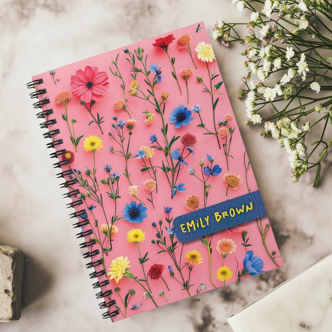 Spiral Notebook With Beautiful Wildflowers, Gift for Writing Lovers and ...