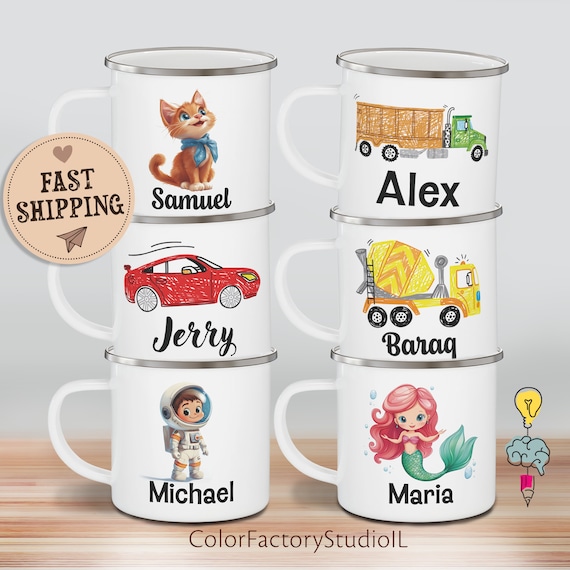 Personalized Mug For Kids, Toddler Birthday Presents, Custom Name Mug For Kid, Camping Cup With Name, First Mug For Baby, kids Birthday Gift