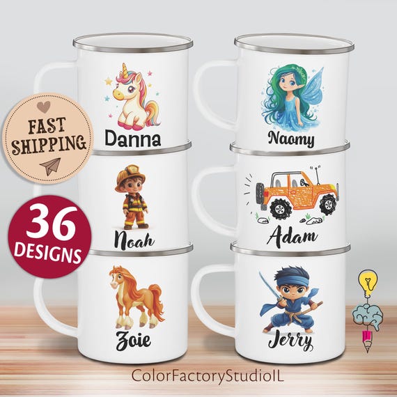 Personalized Camping Cup For Kids, Custom Name Mug For Kids, Boys Personal Birthday Gift, Toddler First Cup, Birthday Party Favors Kids
