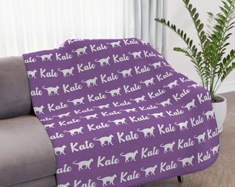 Personalized Cat Blanket: Custom Name & Icon Fleece Blanket