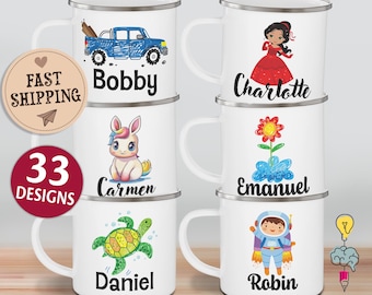 Personalized Kids Camp Mug: Stainless Steel Enamel Mug, 33 Designs