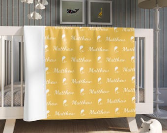 Personalized Name Baby Blanket: Custom Icon Swaddle Blanket