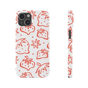 SlimGuard: Strawberry Pattern iPhone 15 Case - iPhone 15, iPhone 15 Pro, iPhone 15 Plus, iPhone 15 Pro Max