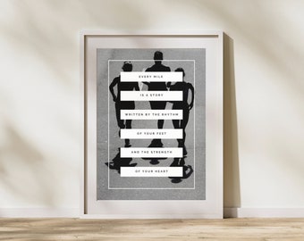 Póster de motivación para correr: póster minimalista para corredores, arte mural