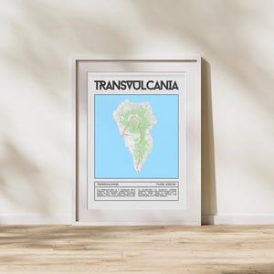 Transvulcania Trailrunning Poster – Ultralauf Wandbild, Minimalistische Trailrunning Wall Art, Geschenk für Trailrunner