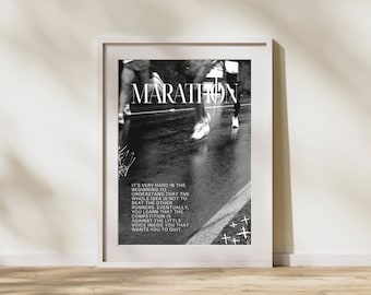 Marathon Lauf Poster – Motivationsbild für Läufer, Minimalistische Running Wall Art, Geschenk für Marathonläufer