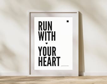 Póster de motivación para correr: póster minimalista para corredores, arte mural