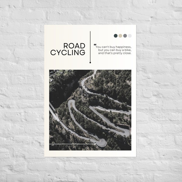 High Quality Road Bike Poster - Inspirational Quote - Perfect Decoration for Road Bike Enthusiasts and Speed Lovers