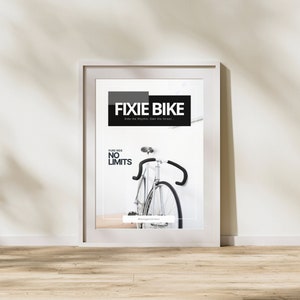 High-quality road bike poster - Inspirational quote - Perfect decoration for road bike fans, fixie fans and speed lovers
