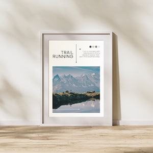 High-quality trail running poster - Inspirational quote - Perfect decoration for trail runners and outdoor athletes