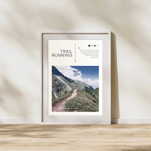 High-quality trail running poster - Inspirational quote - Perfect decoration for trail runners and outdoor athletes