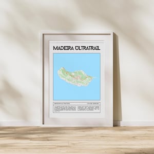 Madeira Ultratrail Trailrunning Poster – Ultralauf Wandbild, Minimalistische Trailrunning Wall Art, Geschenk für Trailrunner
