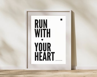 Póster de motivación para correr: póster minimalista para corredores, arte mural