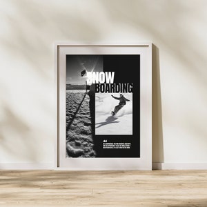 Poster de snowboard de haute qualité – Citation inspirante – Décoration parfaite pour les snowboarders et les sportifs de plein air.