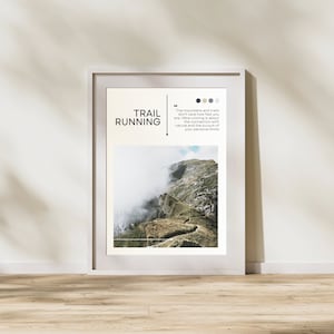 High-quality trail running poster - Inspirational quote - Perfect decoration for trail runners and outdoor athletes