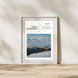 Póster de trail running de alta calidad - cita inspiradora - decoración perfecta para corredores de trail y atletas al aire libre