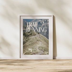 High-quality trail running poster - Inspirational quote - Perfect decoration for trail runners and outdoor athletes