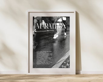 Marathon Lauf Poster – Motivationsbild für Läufer, Minimalistische Running Wall Art, Geschenk für Marathonläufer