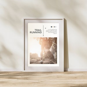 High-quality trail running poster - Inspirational quote - Perfect decoration for trail runners and outdoor athletes
