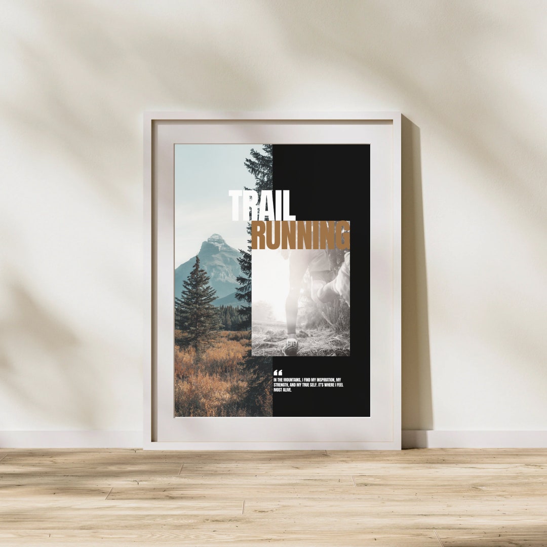 Running Path Poster Trail Running Poster – Minimalist Trail Running Wall Art, Gift for ...